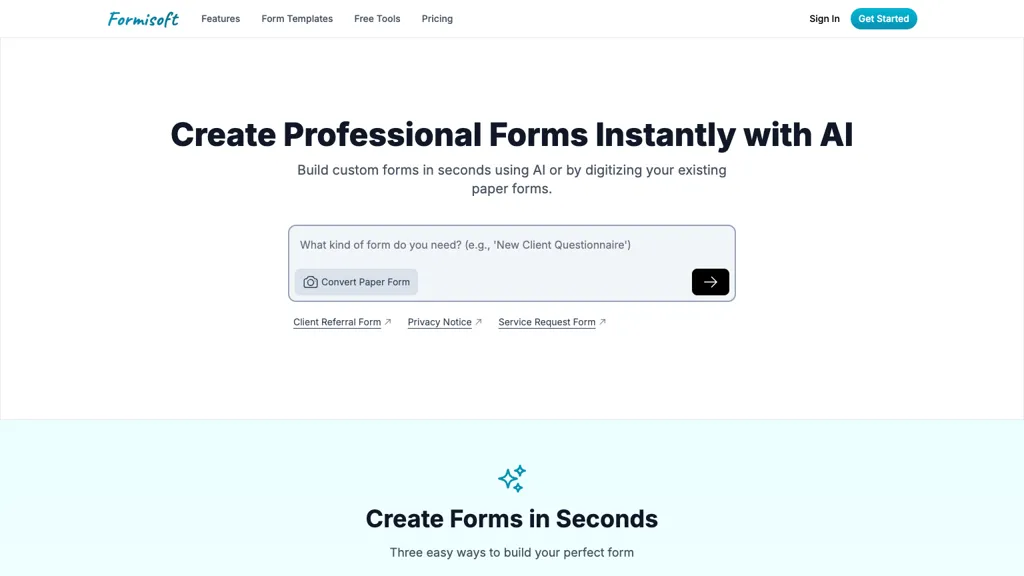 Formisoft website