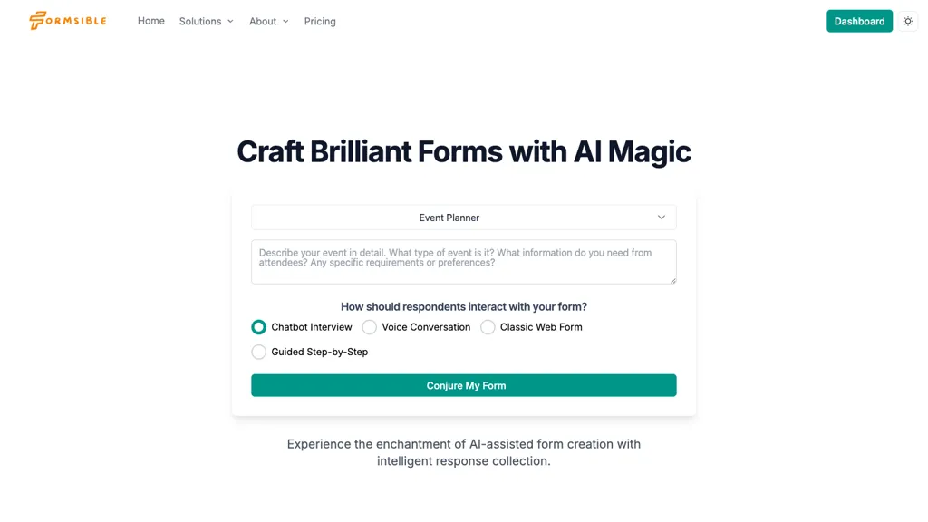 Formsible website