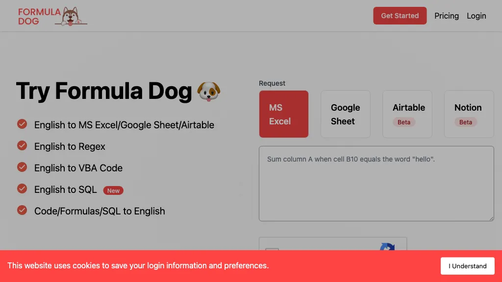 Formula Dog website