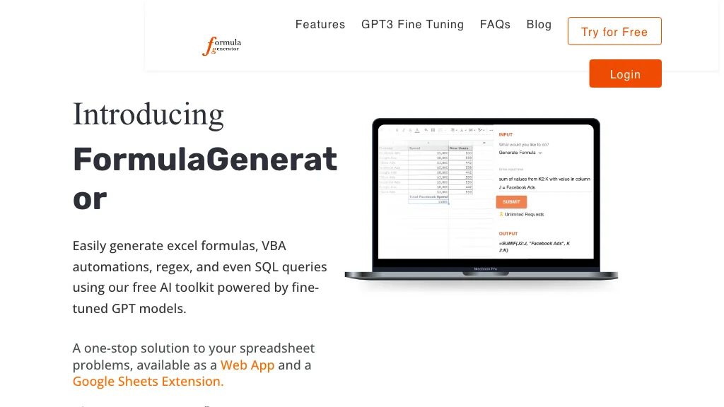 Formula Generator website