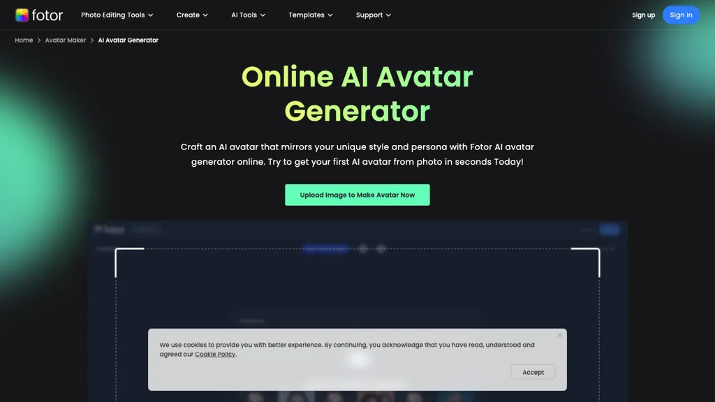 Fotor AI avatar generator website