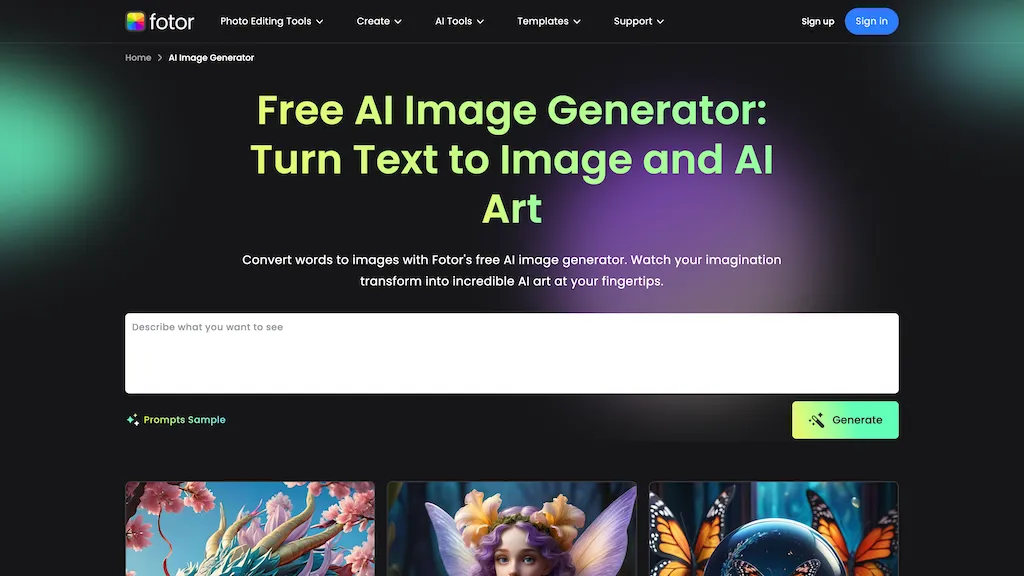  Fotor image generator website