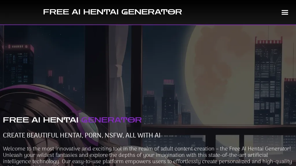 Free AI Hentai Generator website