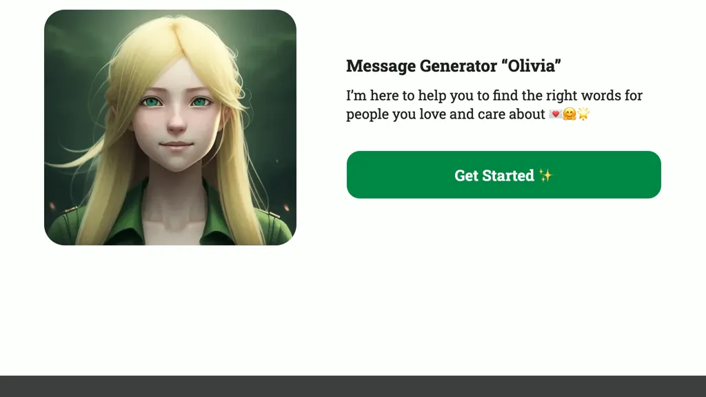 Message Generator Olivia website
