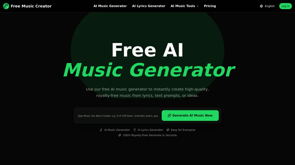 FreeMusicCreator AI AI tool screenshot