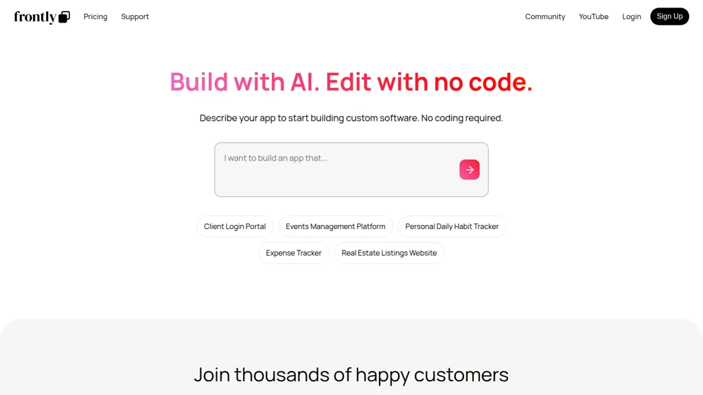Frontly AI tool screenshot