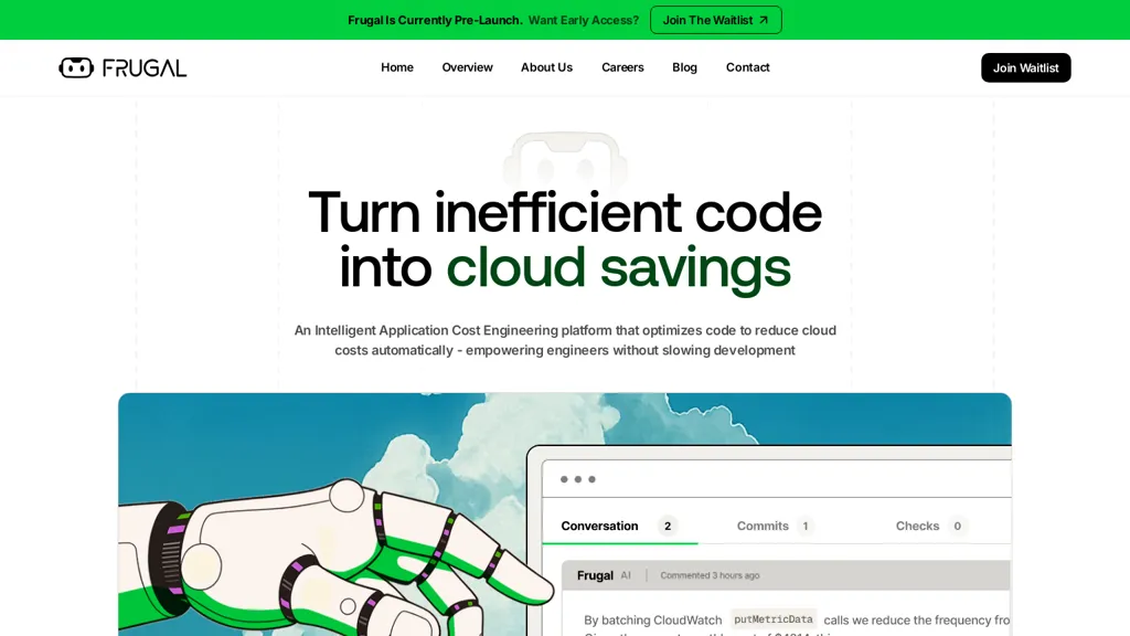 Frugal AI tool screenshot