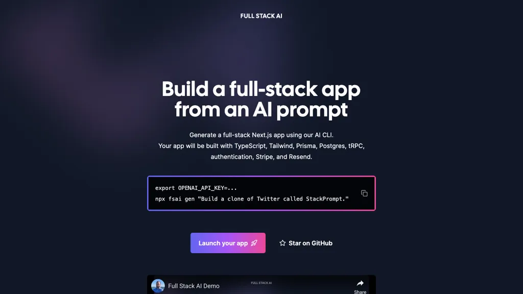 Full Stack AI website