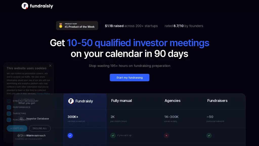 fundraisly.com AI tool screenshot