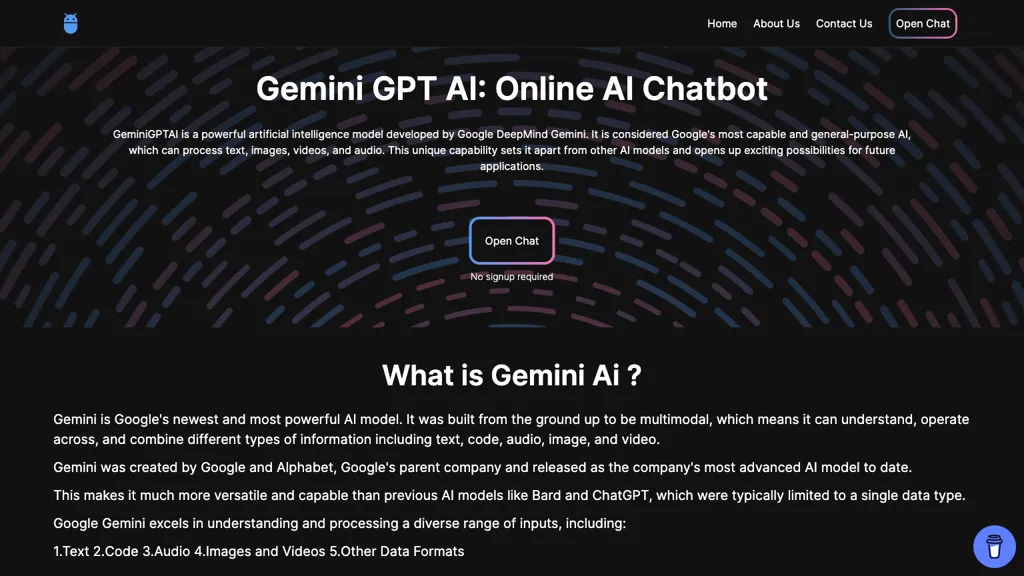Gemini GPT AI website