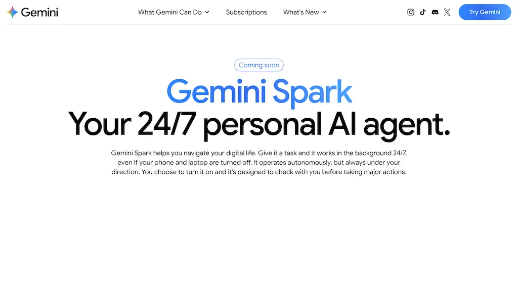Gemini Spark AI tool screenshot
