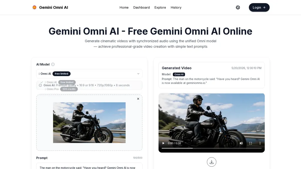 geminiomnis.io AI tool screenshot