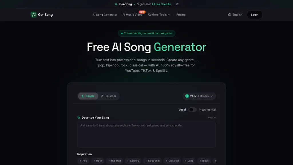 Gen Song AI AI tool screenshot