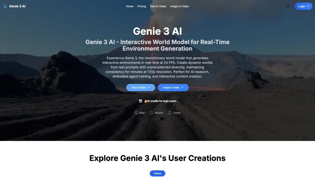 Genie 3 AI AI tool screenshot