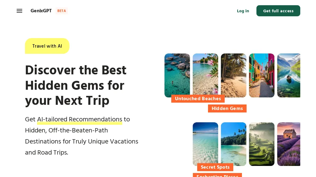 GenixGPT - Travel AI website