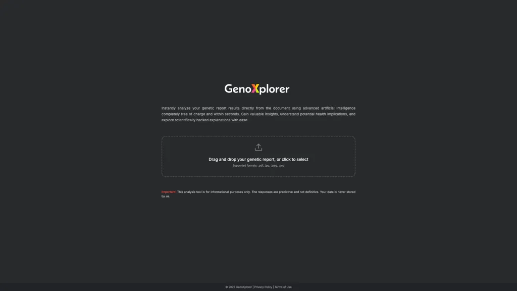 GenoXplorer AI tool screenshot