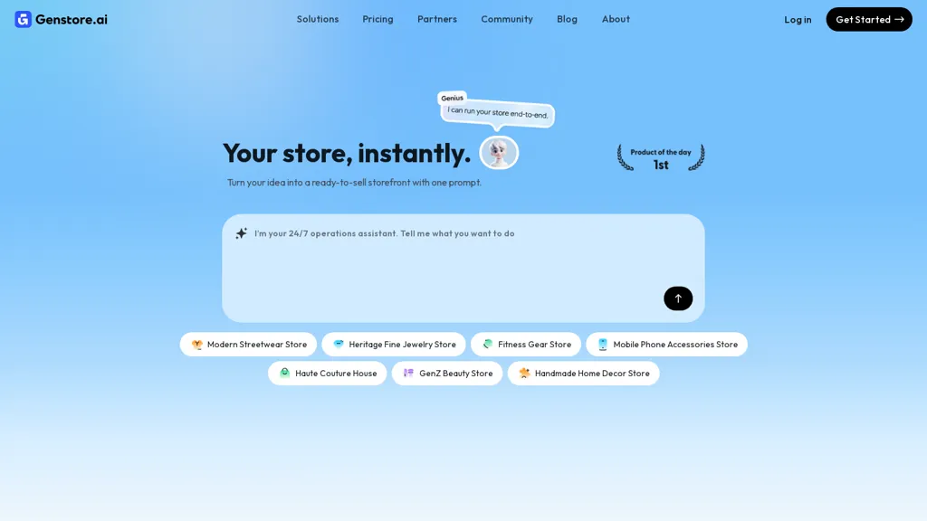 Genstore.ai AI tool screenshot