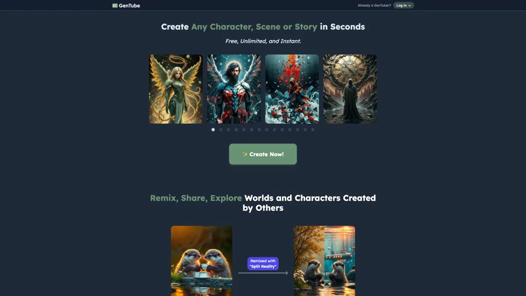 GenTube AI tool screenshot