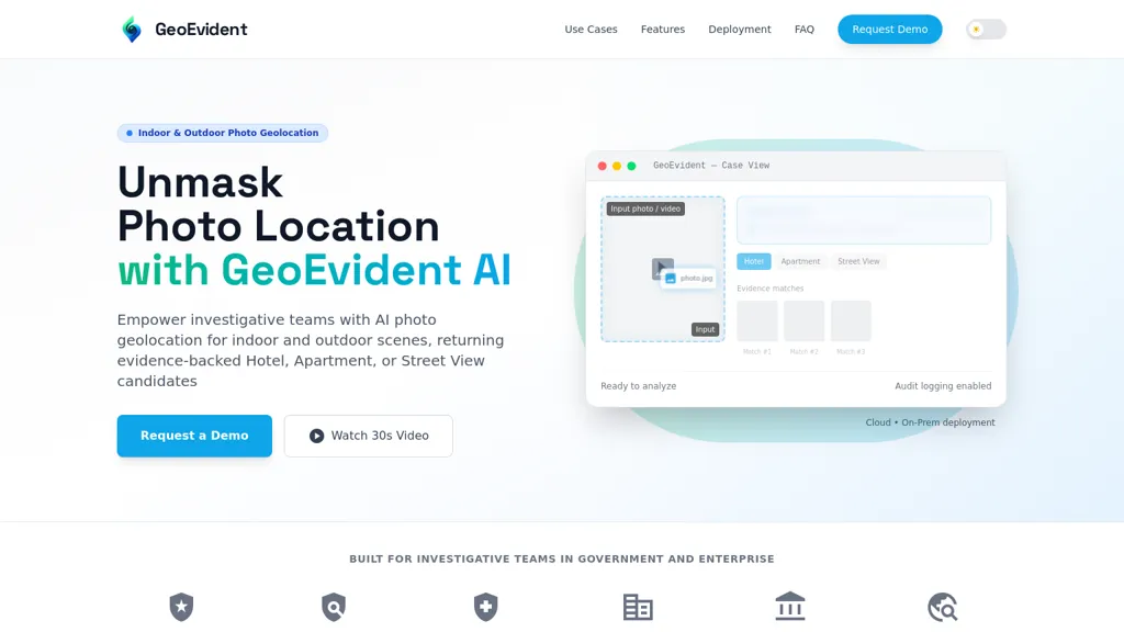 GeoEvident AI tool screenshot