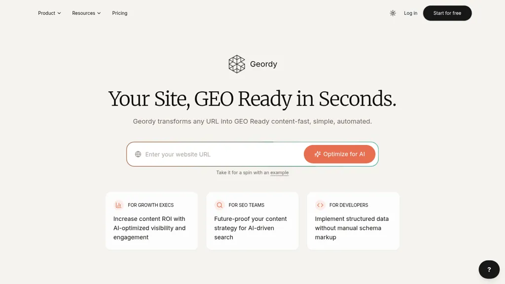 Geordy AI AI tool screenshot