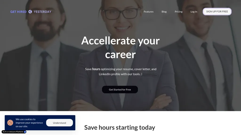 Get Hired Yesterday website
