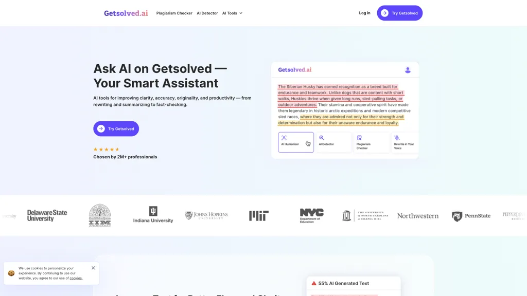 Getsolved.ai AI tool screenshot