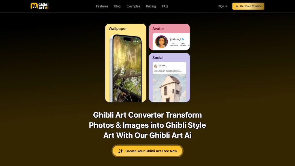 Ghibli-art.io AI tool screenshot