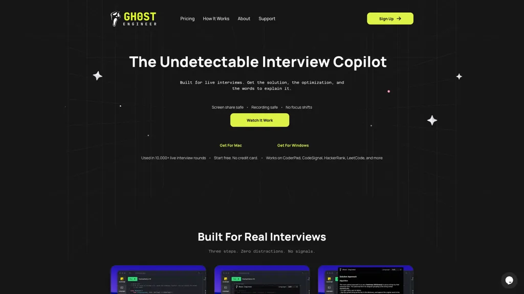 Ghost Engineer AI tool screenshot