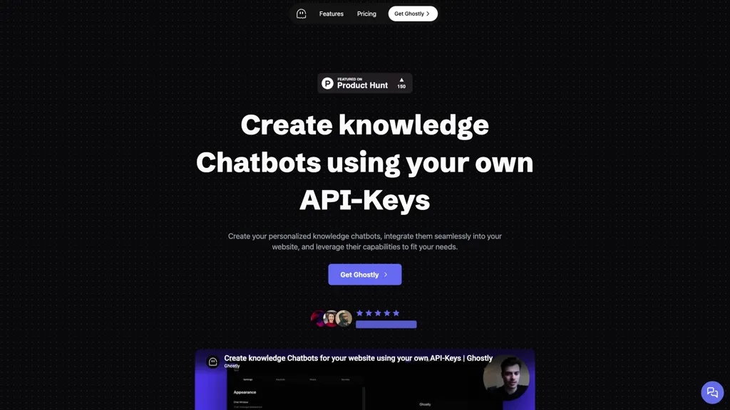 Ghostly chat AI tool screenshot
