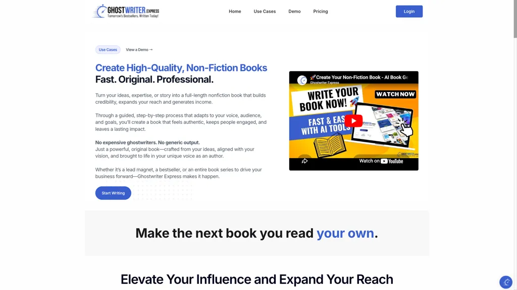 Ghostwriter Express AI tool screenshot