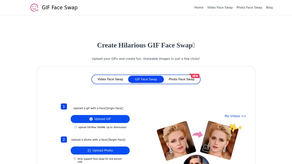 GIF Face Swap website