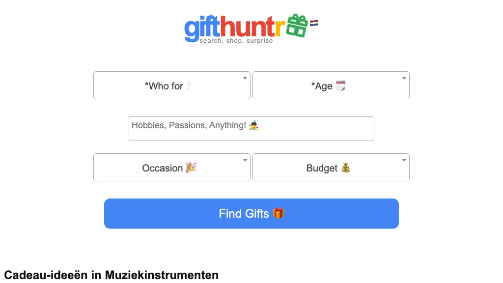 Gifthuntr website