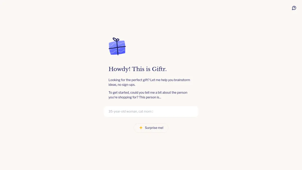 Giftr website