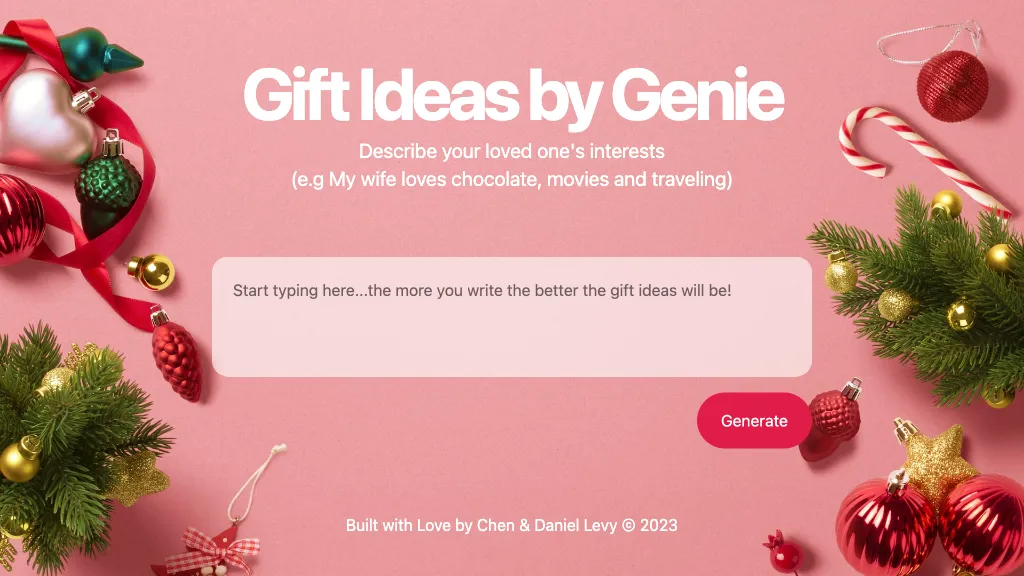 Gifts Genie website