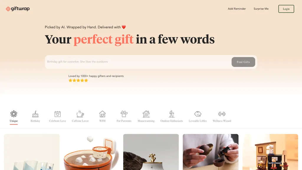 Giftwrap AI website