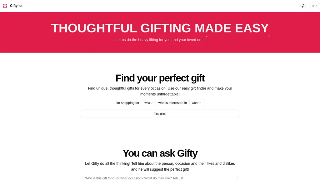 Giftylist.com website