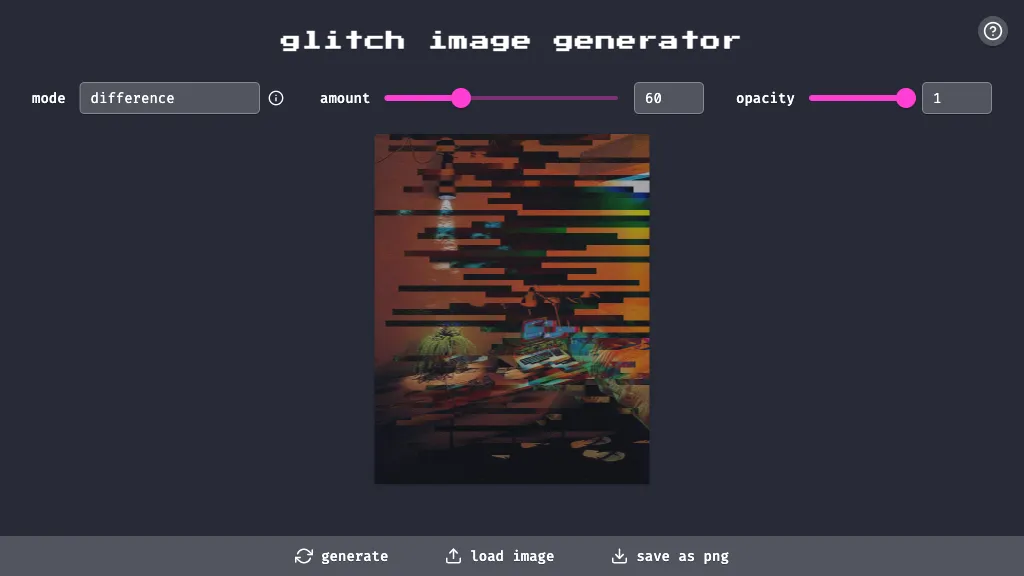 Glitch Image Generator website