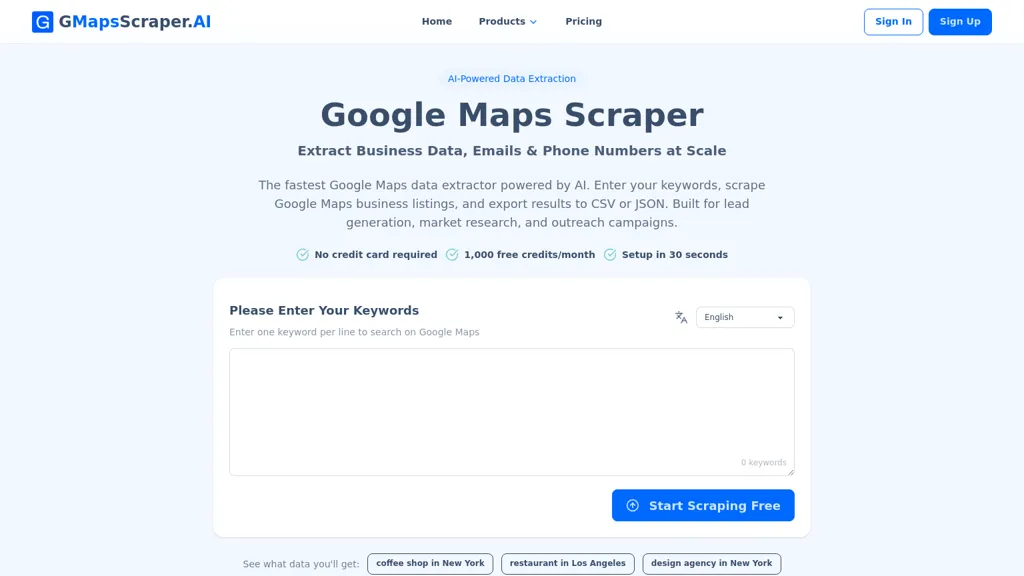 GMapsScraper.AI AI tool screenshot