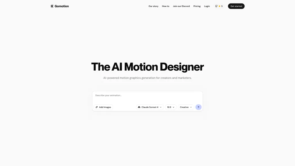 Gomotion AI tool screenshot