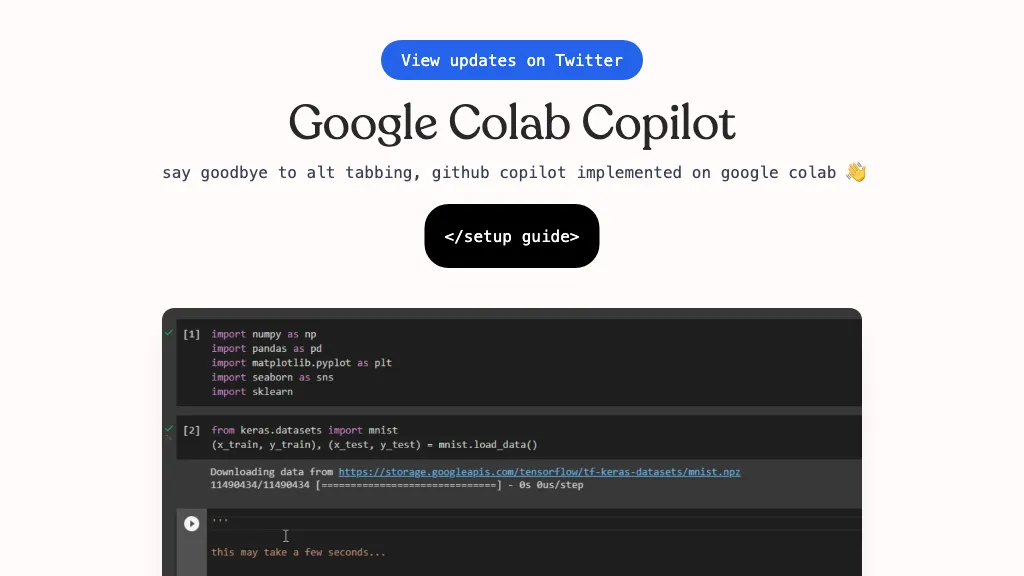 Google Colab Copilot website