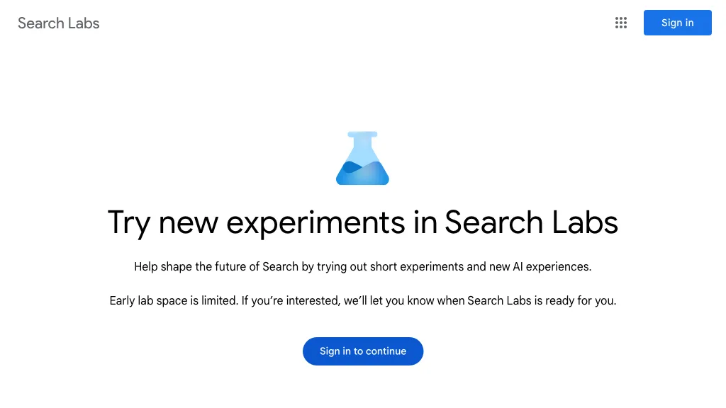 Google Search Labs website