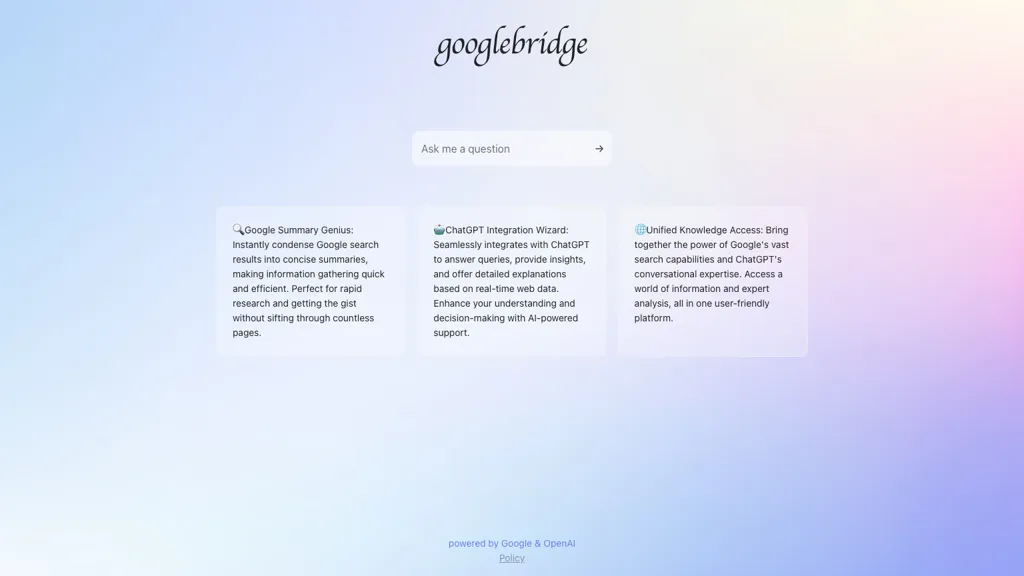 Googlebridge website