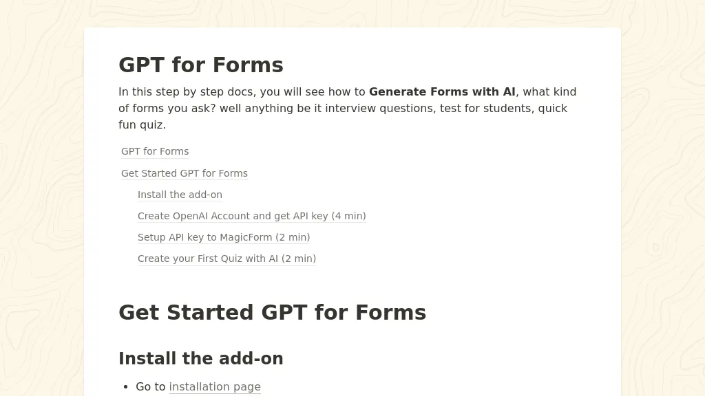 GPT for forms website