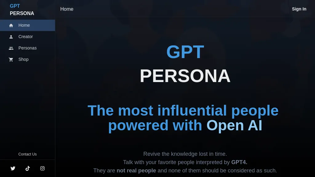 GPT Persona website