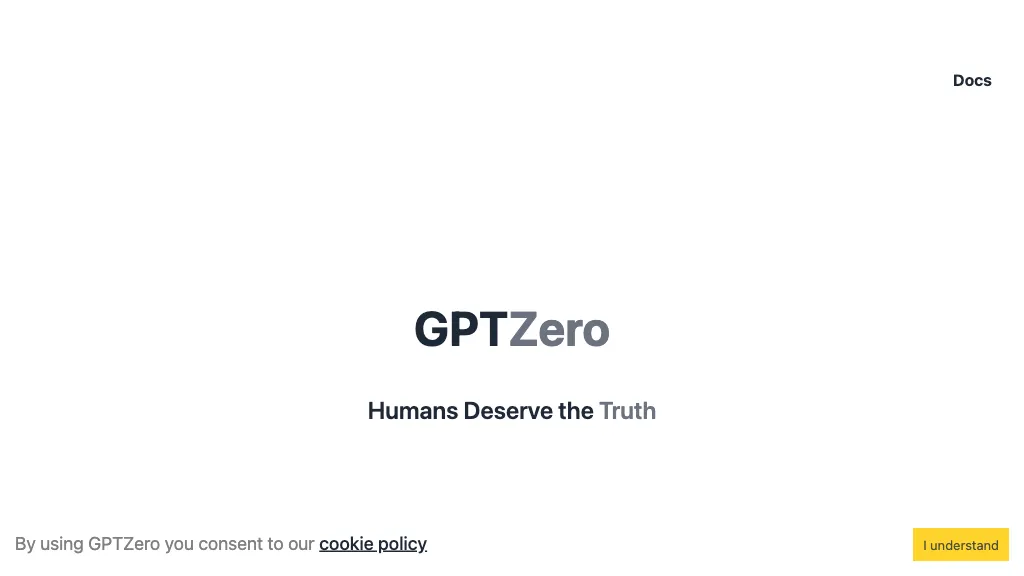 GPT Zero website
