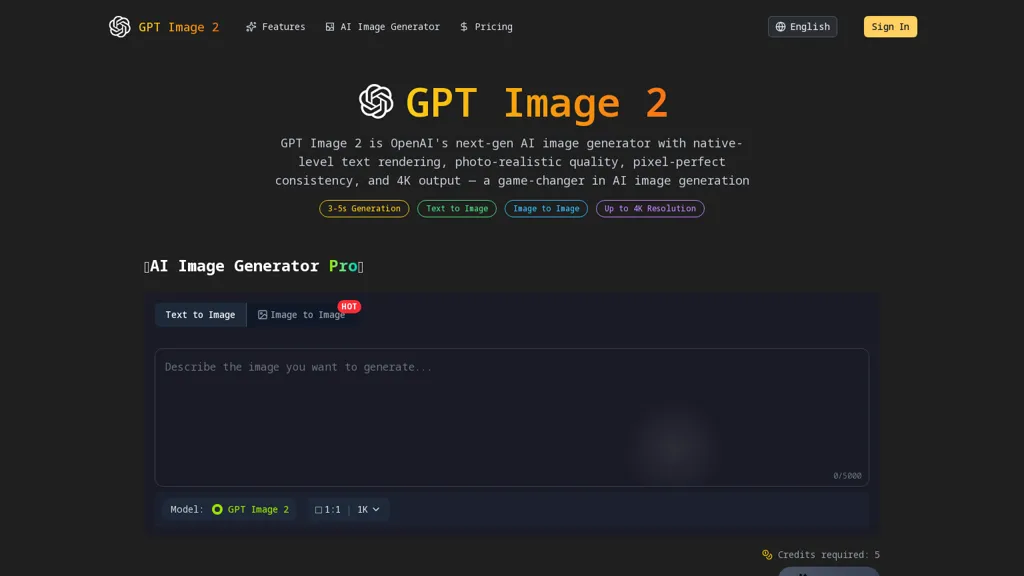 gptimage-2.co AI tool screenshot