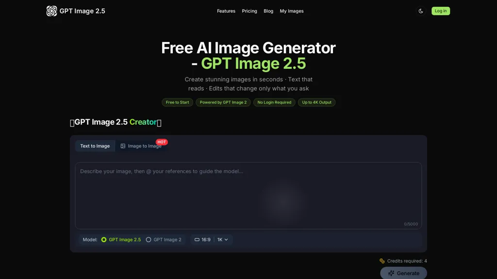 GPTImage25.io screenshot