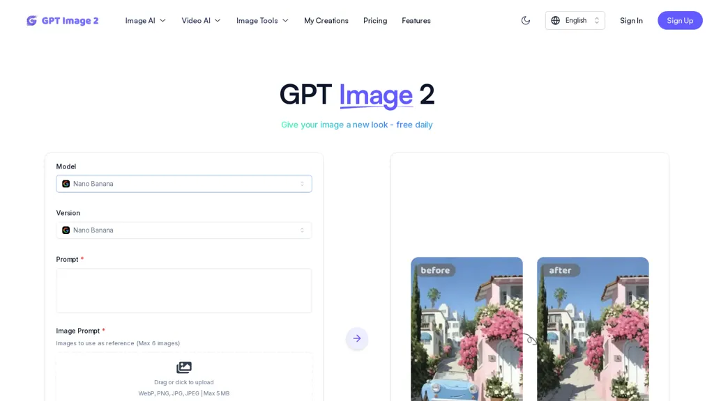 gptimage2app.io AI tool screenshot