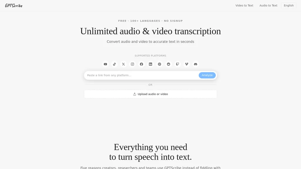 GPTscribe AI AI tool screenshot