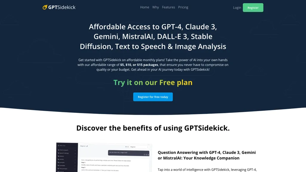 GPTSidekick website